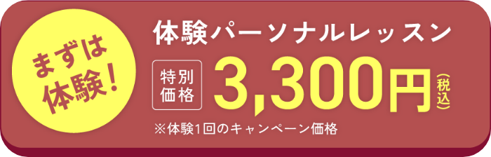 まずは体験！特別価格1回3,300円